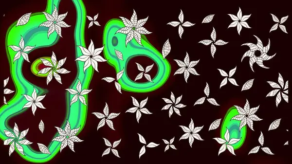 Çiçekli güzel suluboya desen. Raster illüstrasyonu. Siyah renklerde.