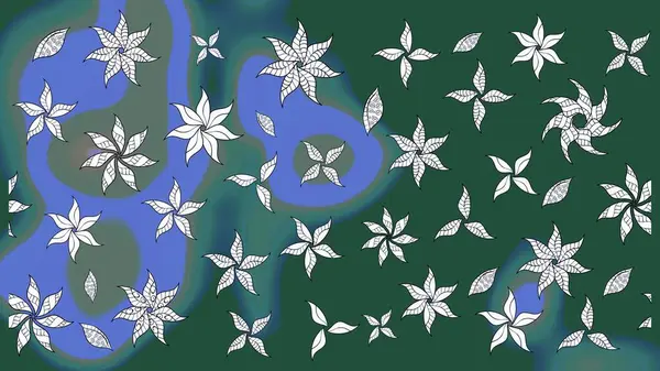 Küçük bir çiçekte eskiz deseni. Hoş bir çiçek geçmişi var. Güzel kumaş deseni. Raster illüstrasyonu.