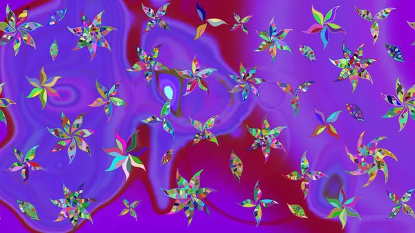 Küçük çiçekte güzel bir çiçek deseni var. Raster deseni. Çiçekli çiçek deseni, suluboya..