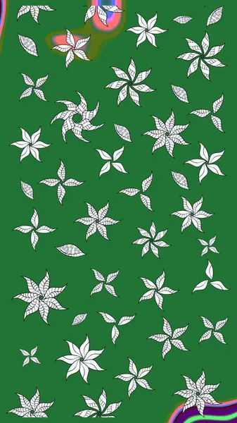 Tekstil tasarımı için yeşil renkli geleneksel halk çiçekleri buketi. Üzerinde gelincikler ve vadi zambakları olan renkli çiçek desenli nakış..