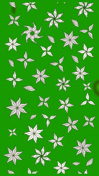 Yeşil renkli çiçekler. Düz Çiçek Elementleri Tasarımı. Raster illüstrasyonundaki çiçek desenli çizim. Renkli Bahar Teması çizim şablonu.