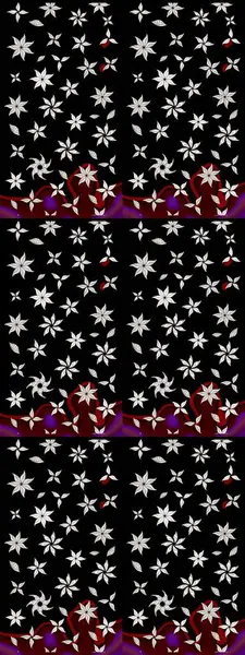 Siyah renkli siyah papatya deseni. Raster illüstrasyonu. Siyah renklerde.