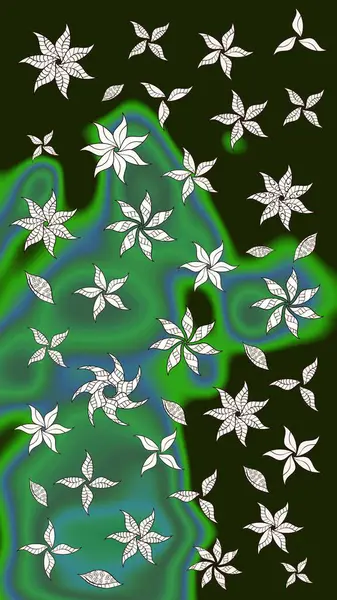 Parlak renkli çiçekleri ve gri renkli yaprakları olan harika bir çiçek deseni. Moda baskıları için zarif bir şablon. Halk tarzı. Modern çiçek arkaplanı.