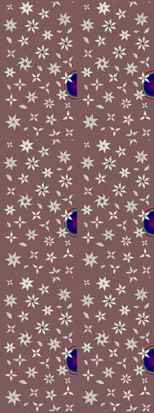 Raster illüstrasyonundaki çiçek desenli çizim. Kahverengi renklerde. Güzel kumaş deseni. Raster illüstrasyonu.