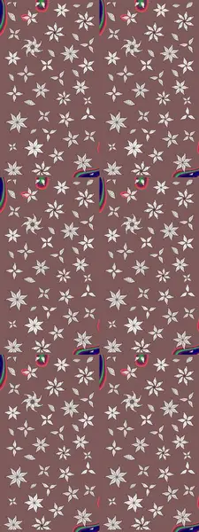 Çiçek deseni. Kahverengi renkte çiçek eskizi. Şatafatlı bahar bahçesi dokusu. Raster illüstrasyonu. Kahverengi renkte çiçekler.