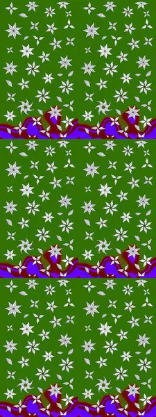 Parlak çiçekli yeşil renkler üzerine soyut çizim deseni. Çiçeksel elementlerle süslenmiş zarif raster dokusu. Küçük çiçekte şirin bir çiçek deseni var..