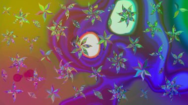 Tekstil tasarımı için menekşe renkli geleneksel halk çiçekleri buketi. Üzerinde gelincikler ve vadi zambakları olan renkli çiçek desenli nakış..