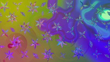 Moda baskıları için zarif bir şablon. Küçük renkli çiçekler. Motley illüstrasyonu. Çiçekli bahar çiçekleri. Küçük çiçekte şirin desenler.