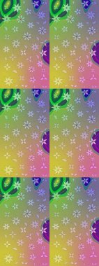 Tarafsız renklerde şirin bir çiçek deseni. Raster Modaya uygun kumaş deseni. Renkli Bahar Teması eskiz kalıbı. Düz Çiçek Elementleri Tasarımı.