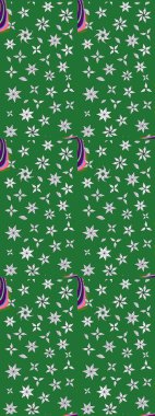 Eskiz arkaplan modeli. Yeşil yapraklı yabani çiçekler. Suluboya, elle çizilmiş. Raster illüstrasyonu.