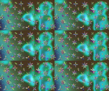 Çiçekleri, deniz kabukları, mandalaları ve suluboya efektleriyle donanma geçmişi. Yatak çarşafları, ceket, paket tasarımı, kumaş ve moda kavramları için tekstil baskısı. Çizim kalıbı etnik tasarım.