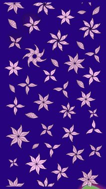 Çiçekli karalama şeklinde Raster çiçek deseni. Mavi renkli çiçekler. Nazik, narin çiçek arkaplanı.