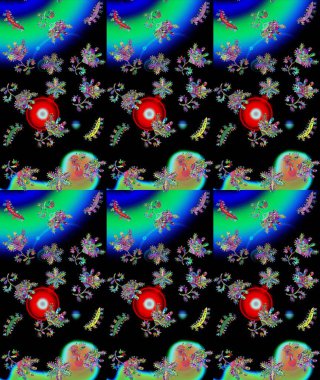 Raster sevimli kar taneleri renkli arka plan üzerinde. Raster resim. Raster kar taneleri desen.