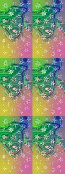 Çiçeksel fantezi tasarımı ve parlak bir arka plan çizimi. Renkli Bahar Teması eskiz kalıbı. Düz Çiçek Elementleri Tasarımı.