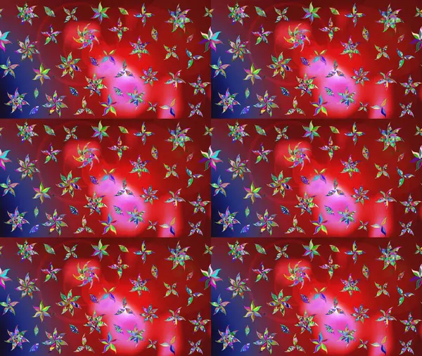 Çiçek tasarımı için inanılmaz bir kolaj cenneti tarzı. Çiçekli zambakların eskiz geçmişi. Parlak çiçekli kolaj çiçekleri kırmızı.