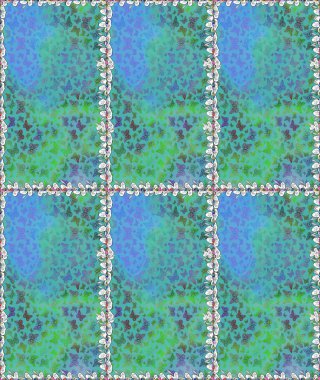 Kağıt, kumaş ve ambalaj için uygun. Raster çiçek desenli kelebek deseni. Mavi renkli illüstrasyon.