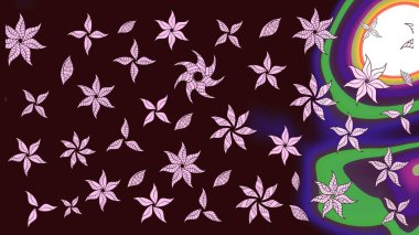 Güzel eskiz şekli. Düz Çiçek Elementleri Tasarımı. Yazdır. Güzel kumaş deseni. Raster çiçekli arka plan. Renkli Yaz Teması çizim şablonu.