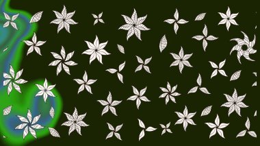 Raster Illustrasyon 'daki Çiçek Deseni' nin son moda çizimi. Güzel kumaş deseni. Renkli Yaz Temalı eskiz kalıbı. Düz Çiçek Elementleri Tasarımı.