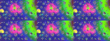 Raster deseni. Küçük çiçekte güzel bir çiçek deseni var. Çiçekli çiçek deseni, suluboya..