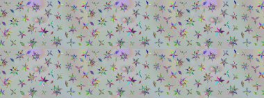 Renkli Bahar Teması eskiz kalıbı. Güzel çiçek deseni. Gri renkli çiçekler. Düz Çiçek Elementleri Tasarımı.