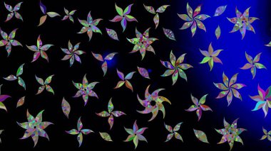 Zentangle soyut çiçekleri. Güzel kumaş deseni. Düz Çiçek Elementleri Tasarımı. Karalama çiçeği. Renkli Bahar Teması eskiz kalıbı. Raster illüstrasyonu.