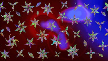 Kahverengi renkte çiçekli çiçek deseni. Suluboya tarzında kahverengi renkte çiçekler.