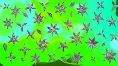 El çizimi, soyut ve süslü elementler. Klasik çiçekler. Suluboya resim taklit Raster çizimi. Yaz çiçekleri teması. Yeşil renkler.