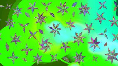 Düz Çiçek Elementleri Tasarımı. Eskiz klasiği. Renkli Bahar Teması eskiz kalıbı. Raster Şirin kumaş deseni.