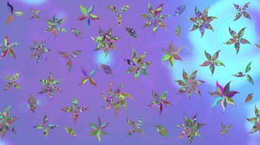 Sevgililer günü ve tebrik kartı konsepti için şık bir davetiye. Üst manzara, yumuşak stil. Mor renkte manzaralı çiçek deseni. Çiçek kompozisyonu, el boyası, hassas şablon..