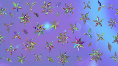 Düz Çiçek Elementleri Tasarım Raster illüstrasyonu. Renkli Bahar Teması eskiz kalıbı. Mor renkli çiçekler. Çiçek eskiz kalıbı geçmişi.