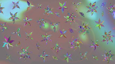 Gri renkli çiçekler. Hediye ambalaj kağıdı, tebrik kartları, posterler ve pankart tasarımı. Raster düz çiçek çizim deseni.