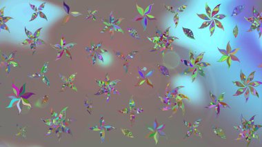 Çiçek arkaplan. Çiçek duvar kâğıdı. Gri renkli şirin tekstil tarzında. Raster illüstrasyonu. Renkli çizim deseni.