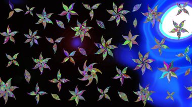 Parlak elementlerin. El çizimi Raster çizimi. Çizim çiçek deseni duvar kağıdı, web sitesi arkaplanı, paket kağıdı, davetiye, broşür, pankart veya web sitesi için kullanılabilir.