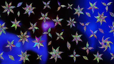 Yumuşak, yaz çiçekli arka plan. Siyah renkli çiçekler. Raster çiçek desenli ve çiçekli..