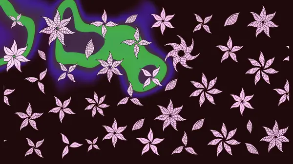 Düz Çiçek Elementleri Tasarımı. Renkli Bahar Teması eskiz kalıbı. Raster illüstrasyonu. Taslak desenli, modaya uygun kumaş deseni. Şirin çiçek elementleri..