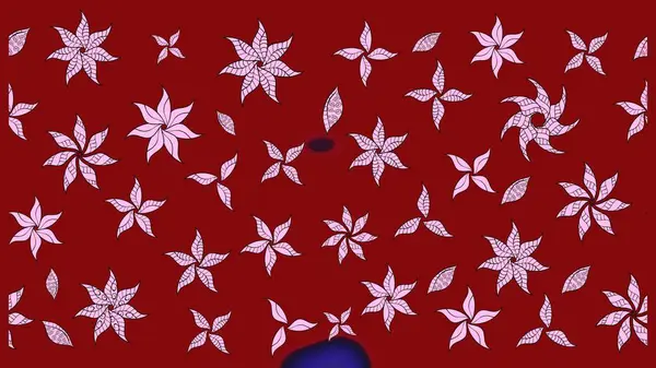 Klasik çiçek tasarımı elementleri. Raster illüstrasyonu. Kırmızı kıvırcık çiçekler kırmızı renkte şekillenir.