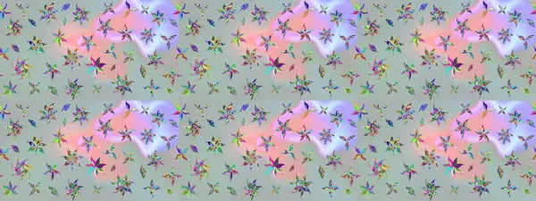 Eski usul. Raster illüstrasyonu. Eskiz geçmişi. Kumaş, tekstil, duvar kağıdı baskısı için. Tomurcukları papatya çiçekleri olan sevimli bir çiçek deseni. Miles Fleur, dandik süs.