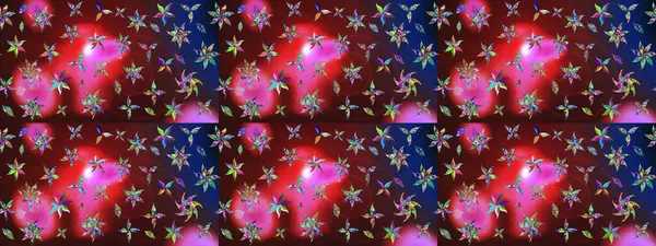 Raster illüstrasyonu. Kahverengi renkli çiçekler. Robot resim. Şirin çiçek elementleri..