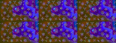 Düz Çiçek Elementleri Tasarım Raster illüstrasyonu. Renkli Bahar Teması eskiz kalıbı. Kahverengi renkli çiçekler. Çiçek eskiz kalıbı geçmişi.