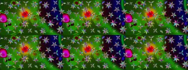 Küçük çiçekteki sevimli çiçek deseni. Yeşil renkte çiçekler.