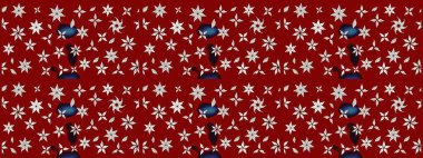 Çiçeksel fantezi tasarımı ve parlak bir arka plan çizimi. Renkli Bahar Teması eskiz kalıbı. Düz Çiçek Elementleri Tasarımı.