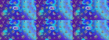 Çiçeğin suluboya çizimlerinin mükemmel deseni. Moda baskısı. Suluboya çizim kalıbı. Raster illüstrasyonu. Eski model. Dekorasyon ve tasarım için güzel desen.