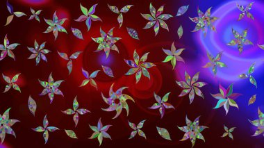 Şirin karalamalı çiçek desenli çizim. El yapımı çiçek ve bitki koleksiyonu. Raster illüstrasyonu. Eskiz tarzı kahverengi renklerde. Raster illüstrasyonu.