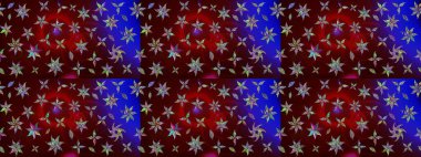 Motley illüstrasyonu. Robot resim. Küçük çiçekte güzel bir desen. Moda baskıları için zarif bir şablon. Çiçekli yaz çiçekleri. Küçük renkli çiçekler..