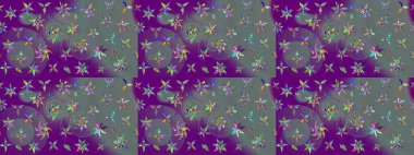 Şatafatlı bahar bahçesi dokusu. Çiçek deseni. Raster illüstrasyonu. Çiçek çizimi arkaplanı.