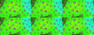 Küçük çiçekteki sevimli çiçek deseni. Yeşil renkte çiçekler.