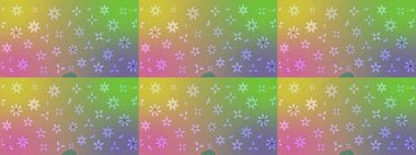 Sevimli çiçek raster deseni. Düz Çiçek Elementleri Tasarımı. Renkli Bahar Teması eskiz kalıbı. Tarafsız renklerde çiçekler.