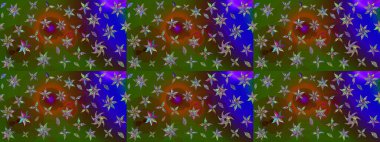 Düz Çiçek Elementleri Tasarımı. Renkli Yaz Temalı eskiz kalıbı. Yeşil renkli çiçekler. Çiçekli retro deseni çiz.