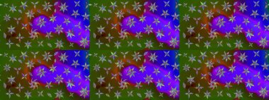 Soyut etnik raster çizim kalıbı. Arkaplan dokusu, duvar kağıdı, yeşil renkli çiçek teması. Kabile sanatı boho baskısı, klasik çiçek arkaplanı.