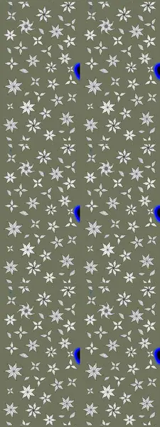 Çiçek yeşili eskiz deseni. Raster çiçek izi. Klasik taslak çizimi.